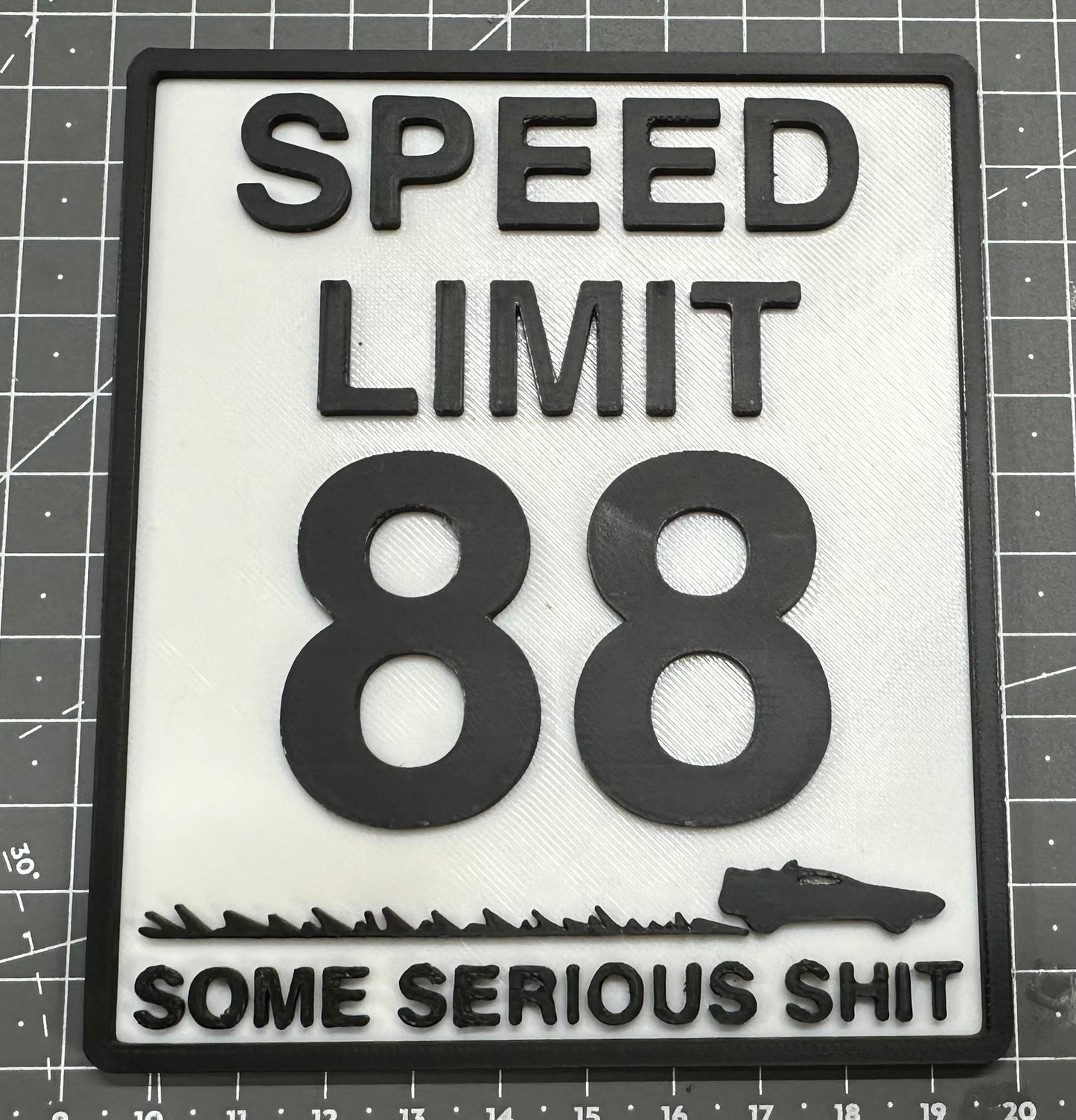 Back To The Future Speed Sign 88 - Movie Retro 3D Printed Sign