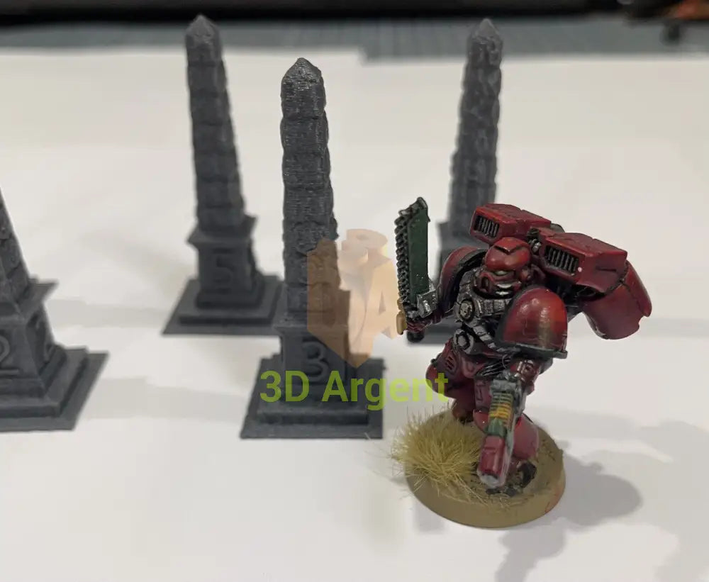6 Objective/location Obelisk markers Tabletop D&D 28 mm Toys & Games:Wargames & Role-Playing:Warhammer:Warhammer