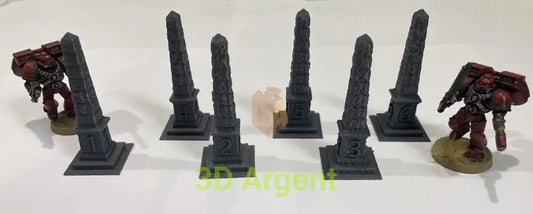 6 Objective/location Obelisk markers Tabletop D&D 28 mm Toys & Games:Wargames & Role-Playing:Warhammer:Warhammer