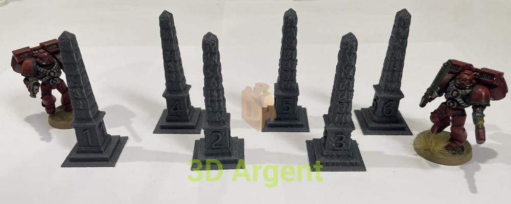 6 Objective/location Obelisk markers Tabletop D&D 28 mm Toys & Games:Wargames & Role-Playing:Warhammer:Warhammer