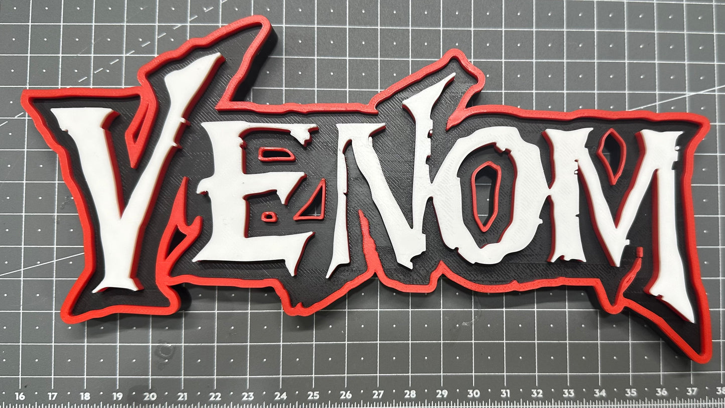 Venom Logo Sign - 3D Printed Sign Stand