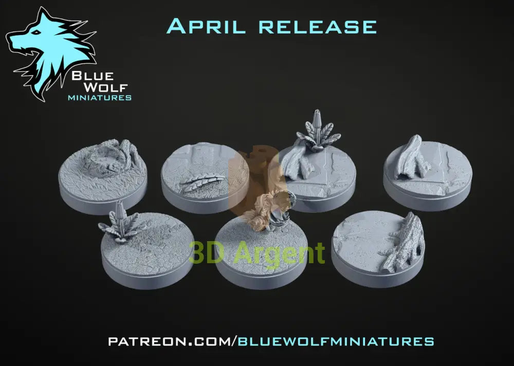 7 Jungle 2 themed - Star Wars Legion compatible 3D Printed Resin BlueWolf Bases Toys & Games:Wargames &