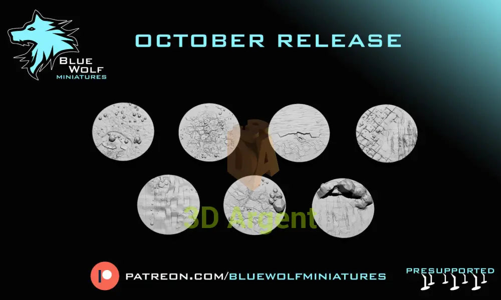 7 Rock themed - Star Wars Legion 3D Printed Resin BlueWolf Bases Toys & Games:Wargames & Role-Playing:Star Wars