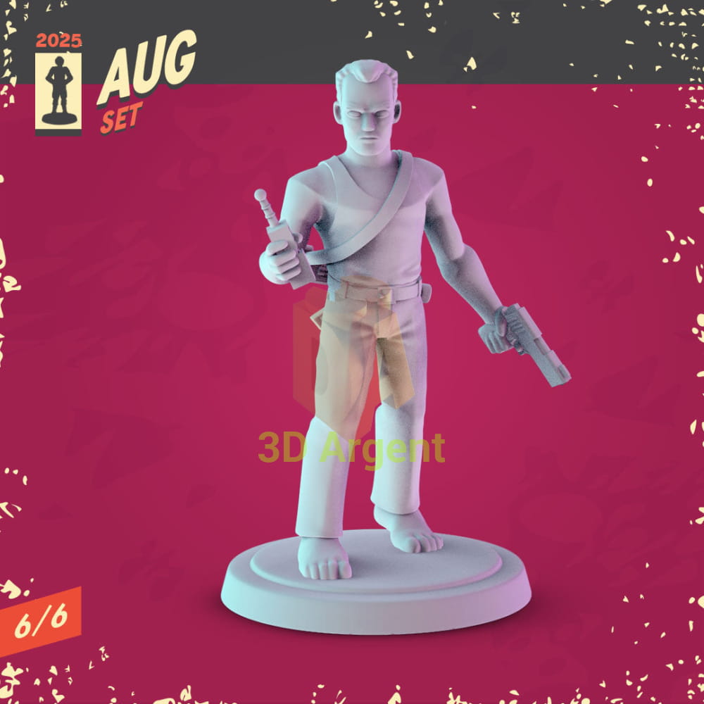 80s Action Heroes Miniatures – Snake Rambo Commando McClane Maverick Axel Foley 32 mm Resin Figures RPG D&D Display 4