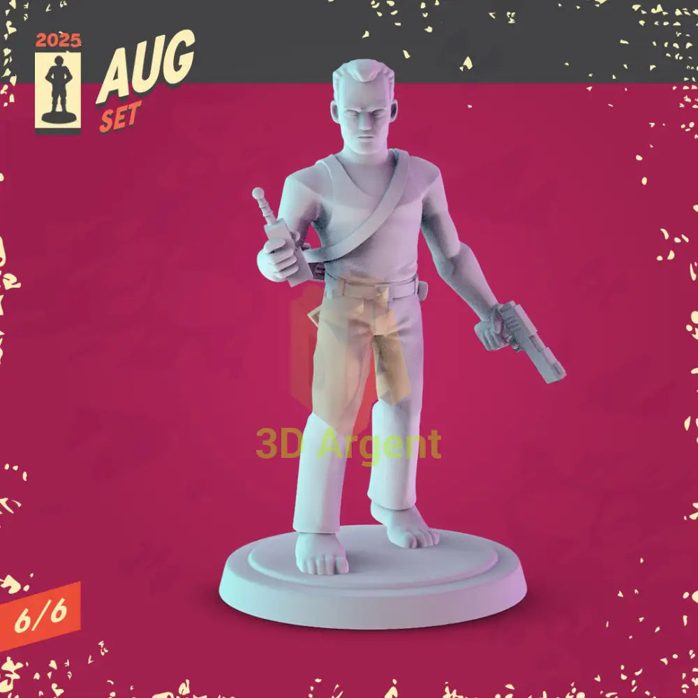 80s Action Heroes Miniatures – Snake Rambo Commando McClane Maverick Axel Foley 32 mm Resin Figures RPG D&D Display 4