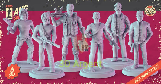 80s Action Heroes Miniatures – Snake Rambo Commando McClane Maverick Axel Foley 32 mm Resin Figures RPG D&D Display All