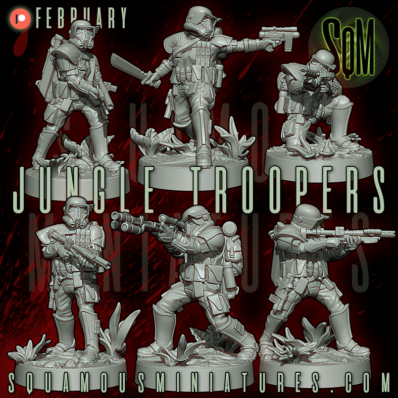 Jungle Troopers Star Wars Legion compatible 3D Resin Miniatures Squamous