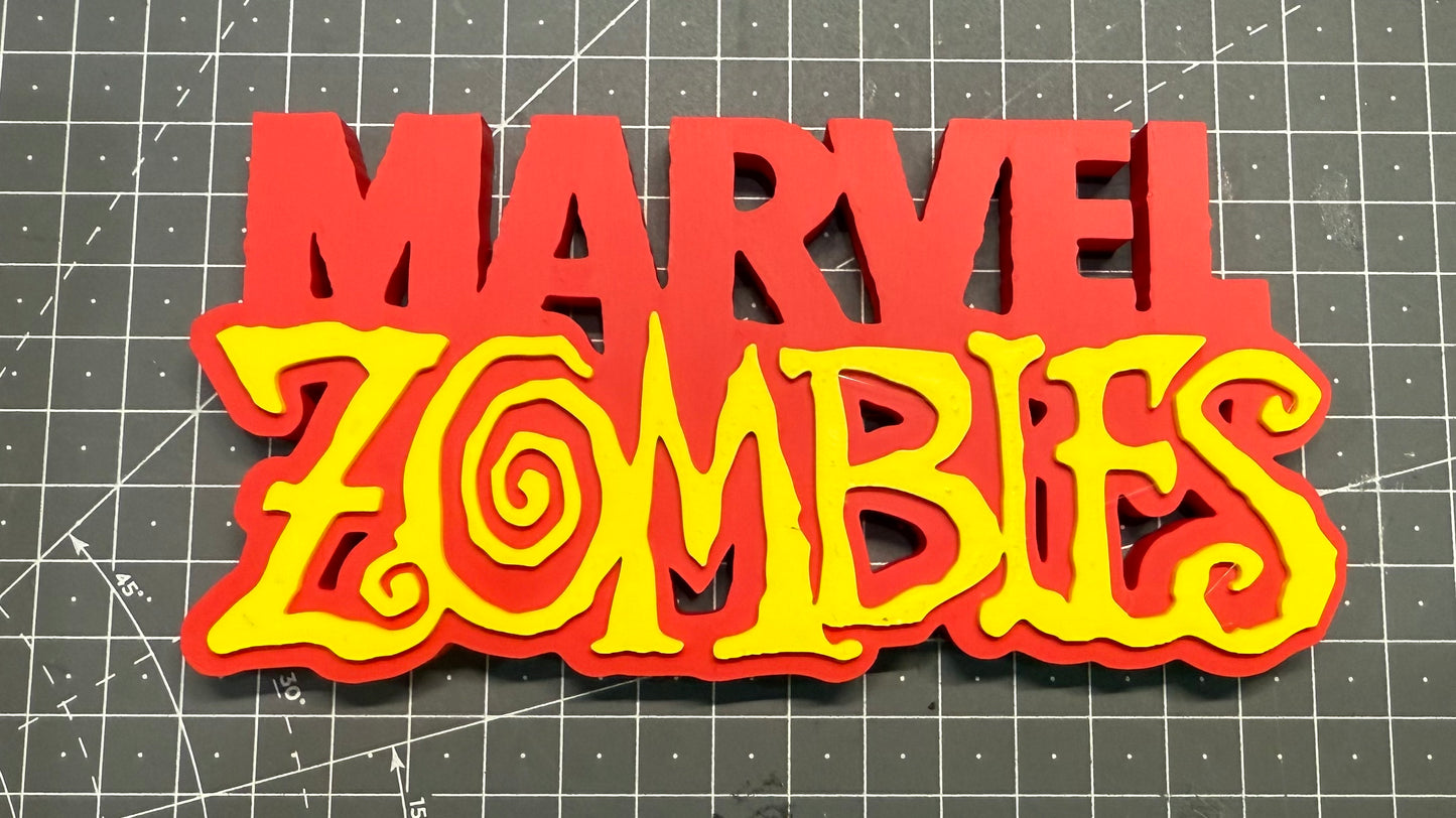 Marvel Zombies Logo - 3D Printed Sign Stand