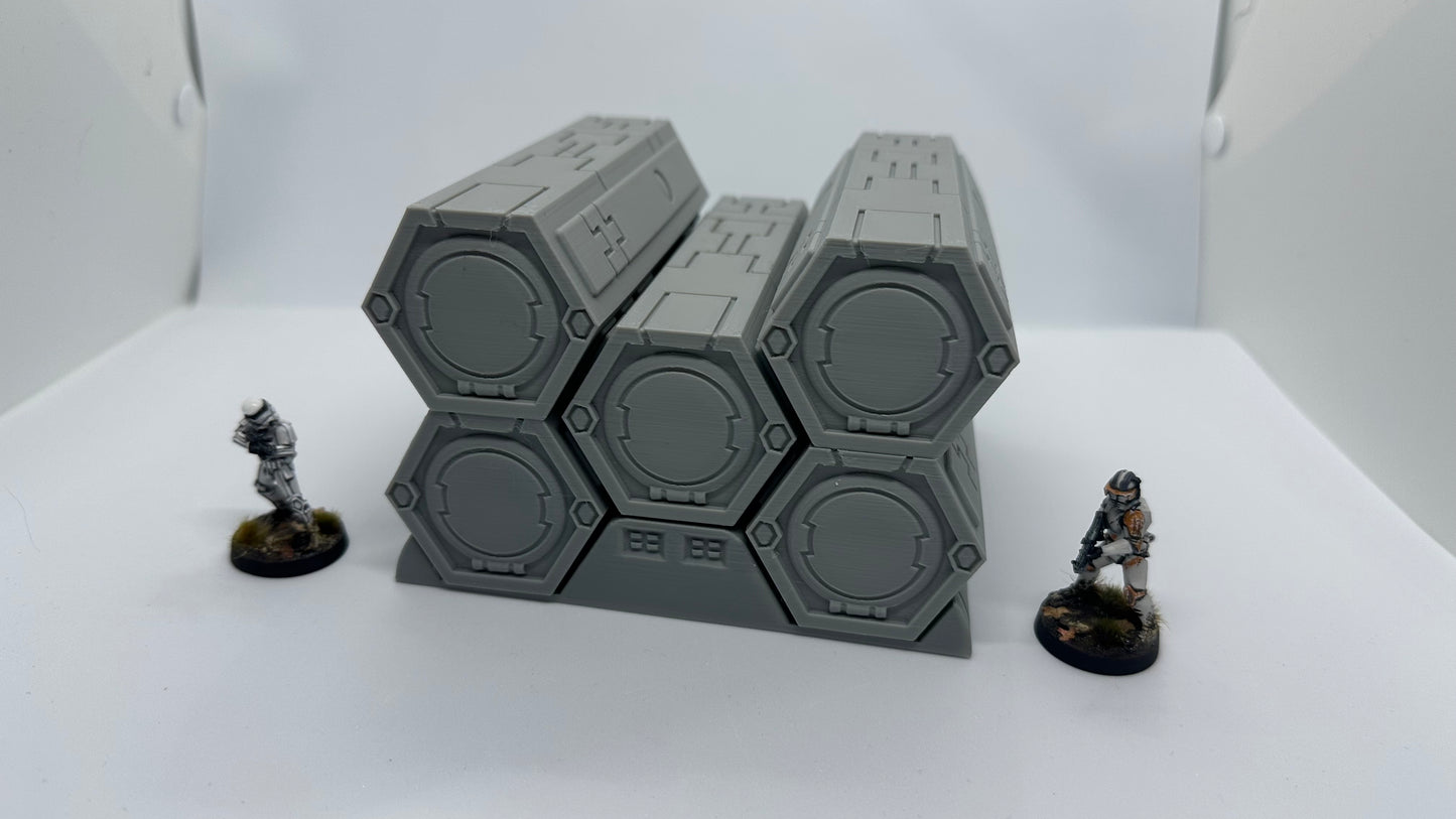 SciFi Tau Container and Stand 40K Necromunda Scifi Scatter Terrain 28mm Stargrave