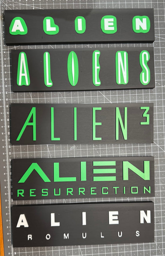 Alien Movie (Aliens Romulus 3 Resurrection) Signs 5 Designs - 3D Printed Sign Stand