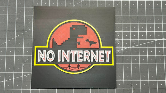 No Internet Google Logo - 3D Printed Sign