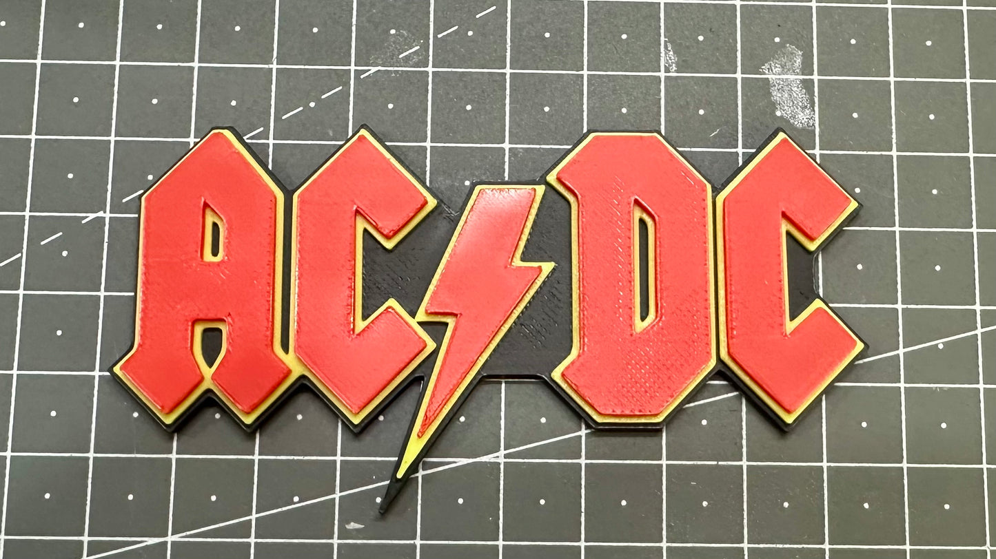 AC DC Sign - 3D Printed Sign