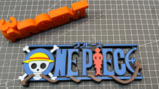 One Piece Logo - 3D Printed Sign Stand