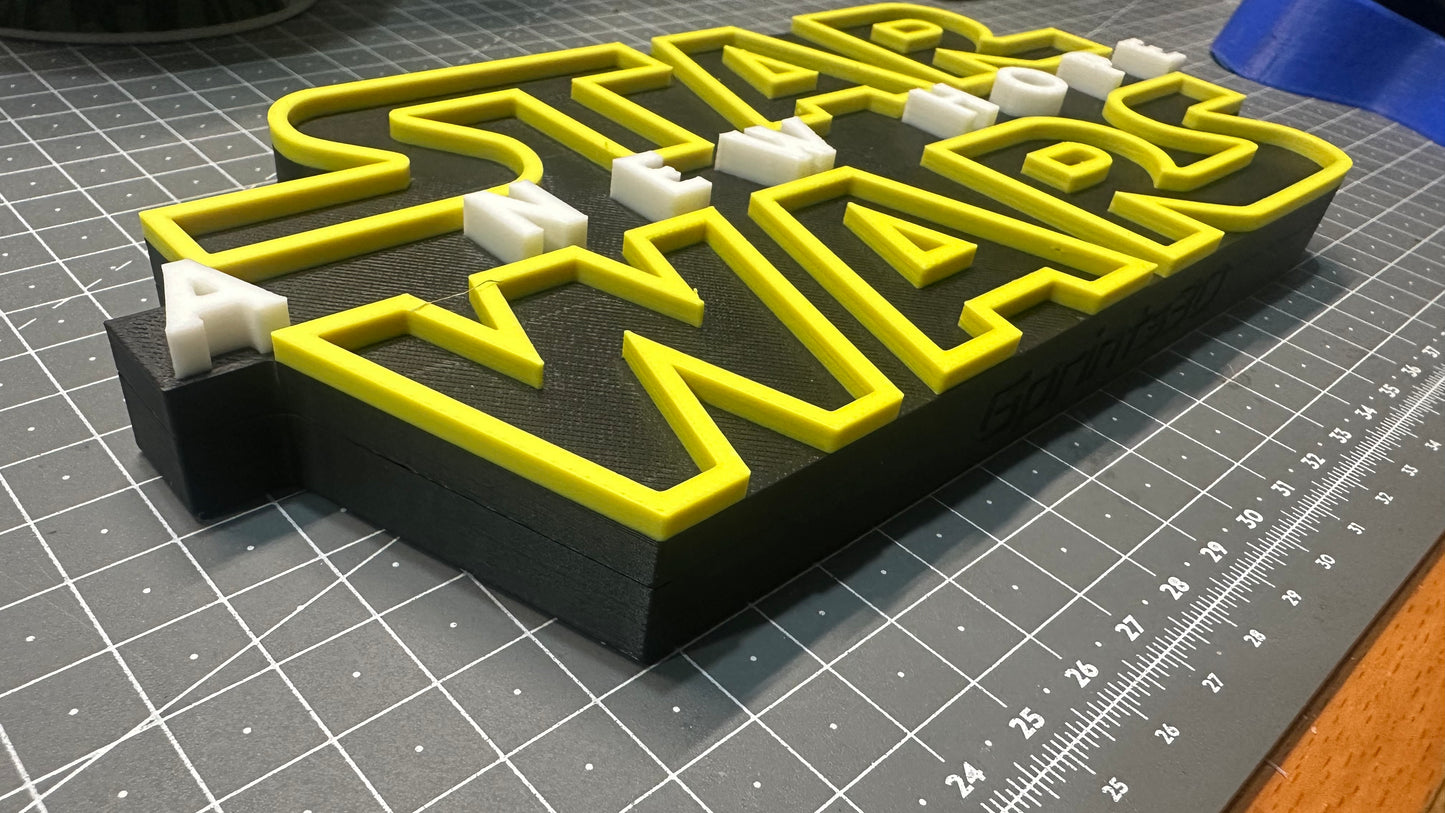 Star Wars A New Hope sign - 3D Printed Sign Stand