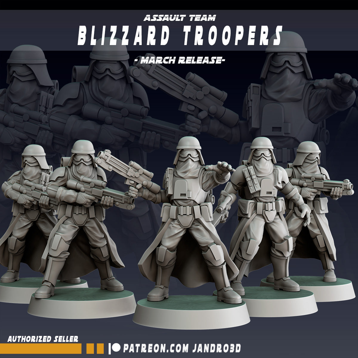 SnowTroopers Blizzard Squad 6x minis Star Wars Legion compatible 3D Printed Resin Miniatures