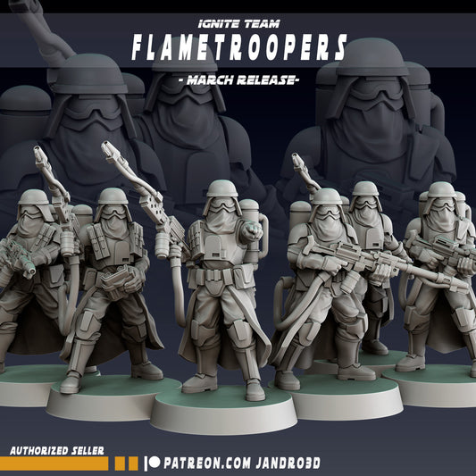 FlameTroopers Squad Star Wars Legion compatible 3D Printed Resin Miniatures