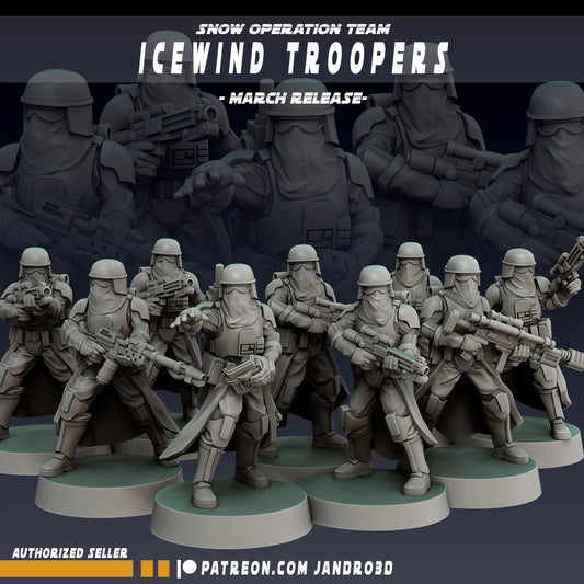 SnowTroopers Squad & Support Star Wars Legion compatible 3D Printed Resin Miniatures