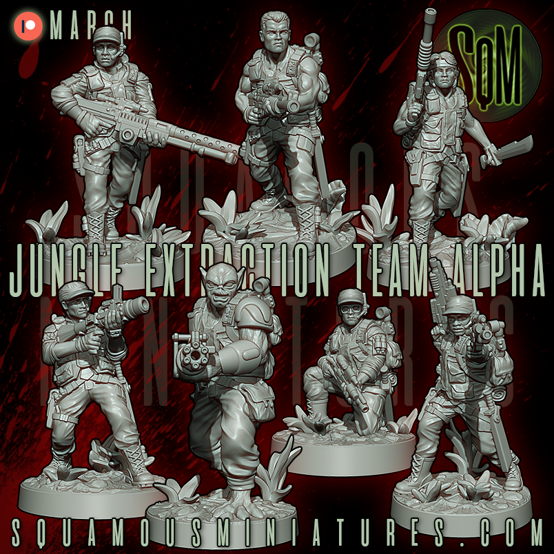 Jungle Extraction Team Alpha Predator Star Wars Legion compatible 3D Resin Miniatures Squamous