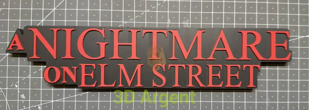 A Nightmare on Elm Street 3D Logo Sign Stand – Freddy Krueger Horror Movie Display – 3D Printed Fan Art Gift A