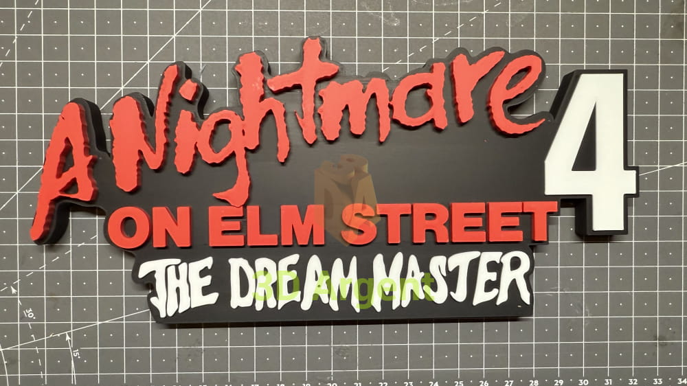 A Nightmare on Elm Street 3D Logo Sign Stand – Freddy Krueger Horror Movie Display – 3D Printed Fan Art Gift A
