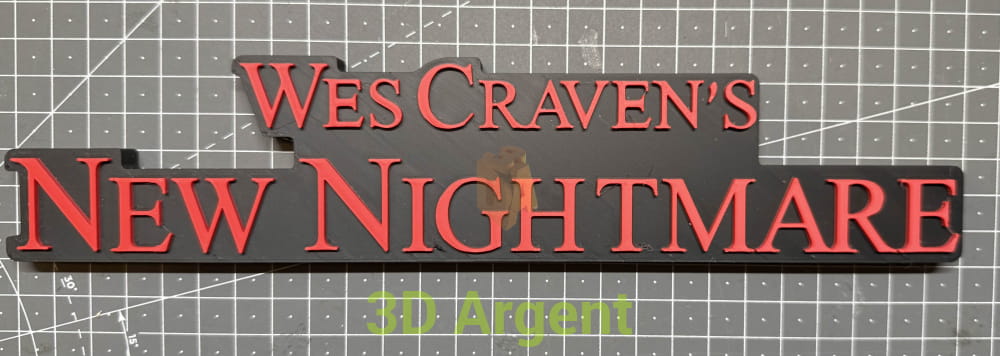 A Nightmare on Elm Street 3D Logo Sign Stand – Freddy Krueger Horror Movie Display – 3D Printed Fan Art Gift Wes