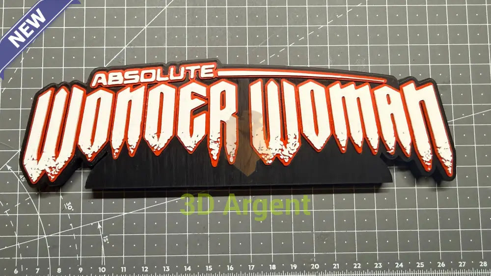 Absolute Wonder Woman Logo Sign Stand 3D Printed Multi Colour DC Display Decor - Video Games & Consoles:Video Game