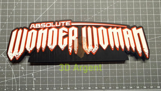 Absolute Wonder Woman Logo Sign Stand 3D Printed Multi Colour DC Display Decor - Video Games & Consoles:Video Game