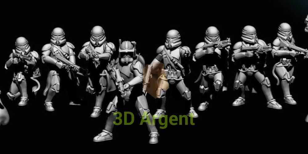 Airbourne Clone Troopers- Star Wars Legion 3D Printed Resin BlueWolf Miniatures Toys & Games:Wargames &