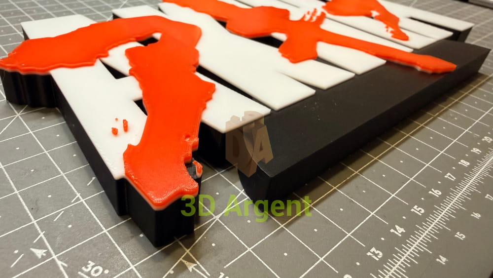 Akira Logo Sign Stand 3D Printed Multi Colour Anime Display Desk Decor Video Games & Consoles:Video Game Merchandise