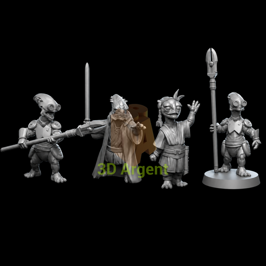 Aleena Force Users - Star Wars Legion compatible 3D Printed Resin Miniatures Foe - All Four - Toys & Games:Wargames &