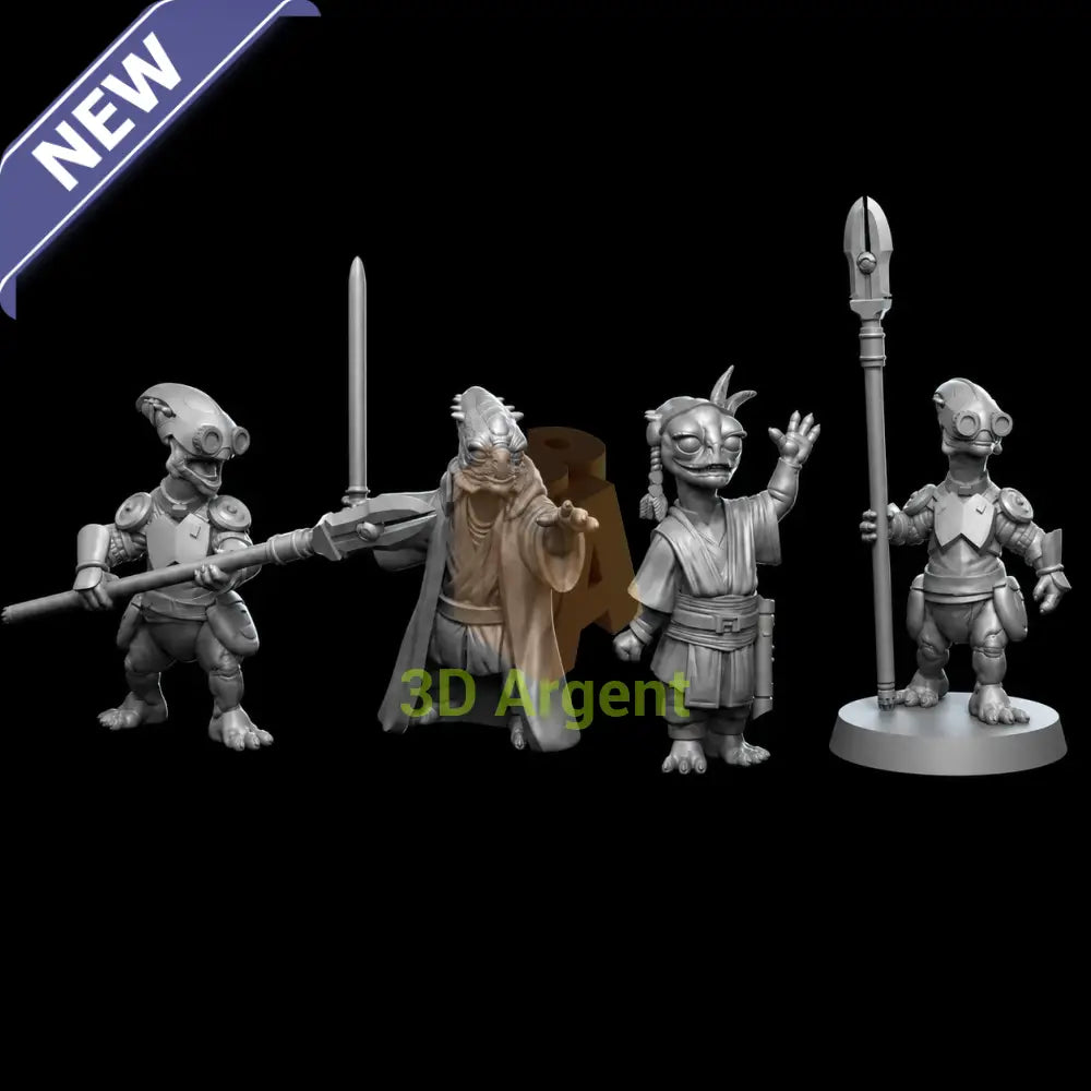 Aleena Force Users - Star Wars Legion compatible 3D Printed Resin Miniatures Foe - All Four - Toys & Games:Wargames &