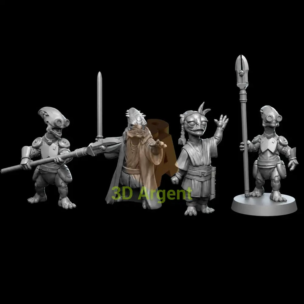 Aleena Force Users - Star Wars Legion compatible 3D Printed Resin Miniatures Foe - All Four - Toys & Games:Wargames &
