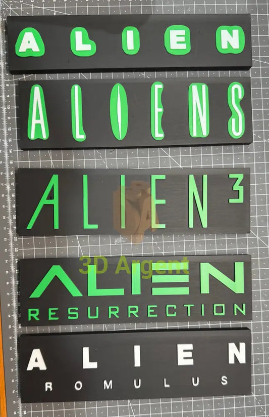 Alien Movie (Aliens Romulus 3 Resurrection) Signs 5 Designs - 3D Printed Sign Stand All 5 Designs Collectables:Science