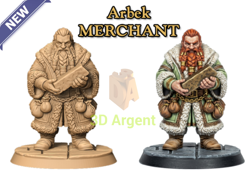 Arbek Merchant – Dwarf Fantasy Resin Miniature - Resin Miniature