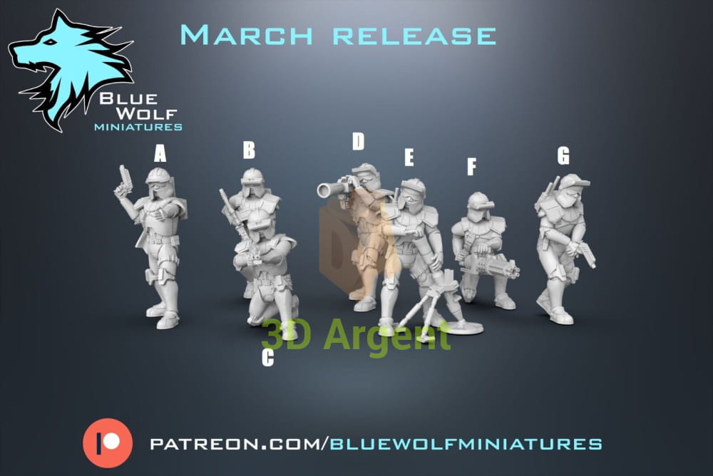 ARF Clone Specialists - Star Wars Legion 3D Printed Resin BlueWolf Miniatures A Toys & Games:Wargames &