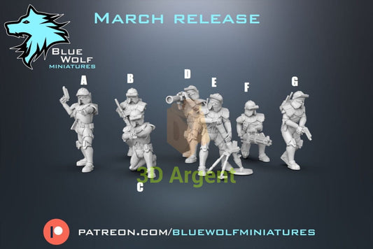 ARF Clone Specialists - Star Wars Legion 3D Printed Resin BlueWolf Miniatures A Toys & Games:Wargames &