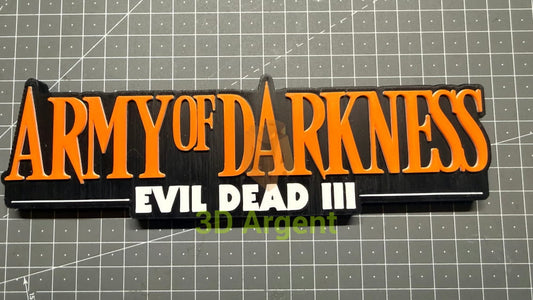 Army of Darkness Evil Dead III Logo Sign Stand 3D Printed Multi Colour Horror Display Decor - Video Games &