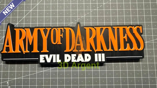 Army of Darkness Evil Dead III Logo Sign Stand 3D Printed Multi Colour Horror Display Decor - Video Games &
