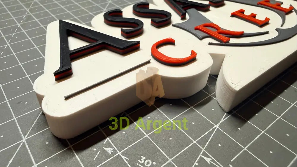 Assassin’s Creed Logo Sign Stand 3D Printed Multi Colour Gaming Display Decor - Video Games & Consoles:Video Game