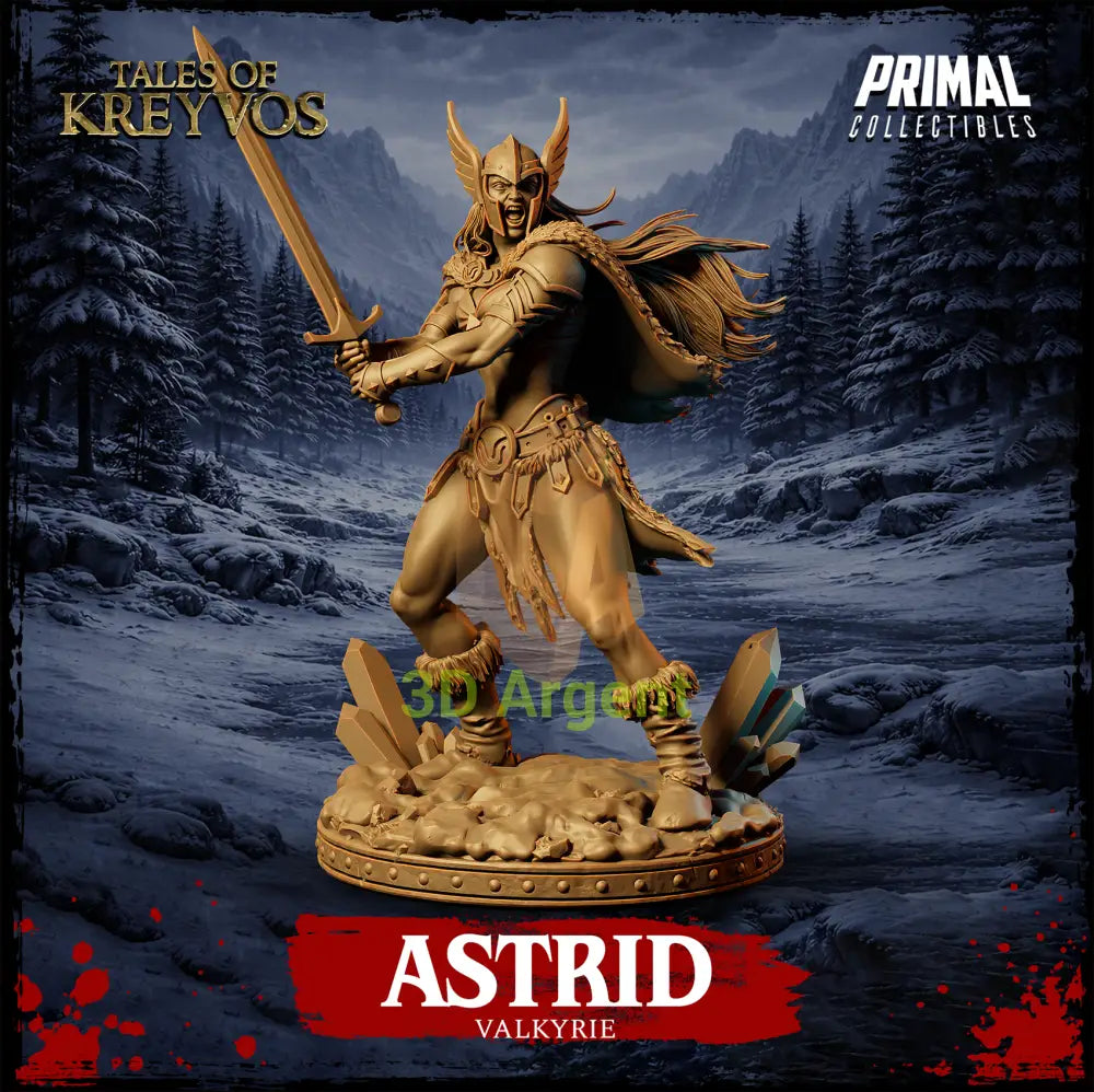 Astrid the Valkyrie - Tales of Kreyvos - D&D Resin Miniature - Toys & Games:Wargames &