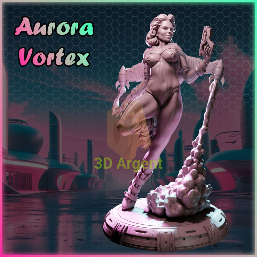 Aurora Vortex – Ladies of Nuke City – Gilmorestudio 3D Printed Resin Miniature 32mm SFW