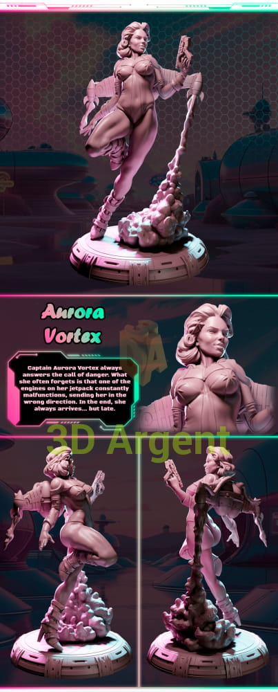 Aurora Vortex – Ladies of Nuke City – Gilmorestudio 3D Printed Resin Miniature