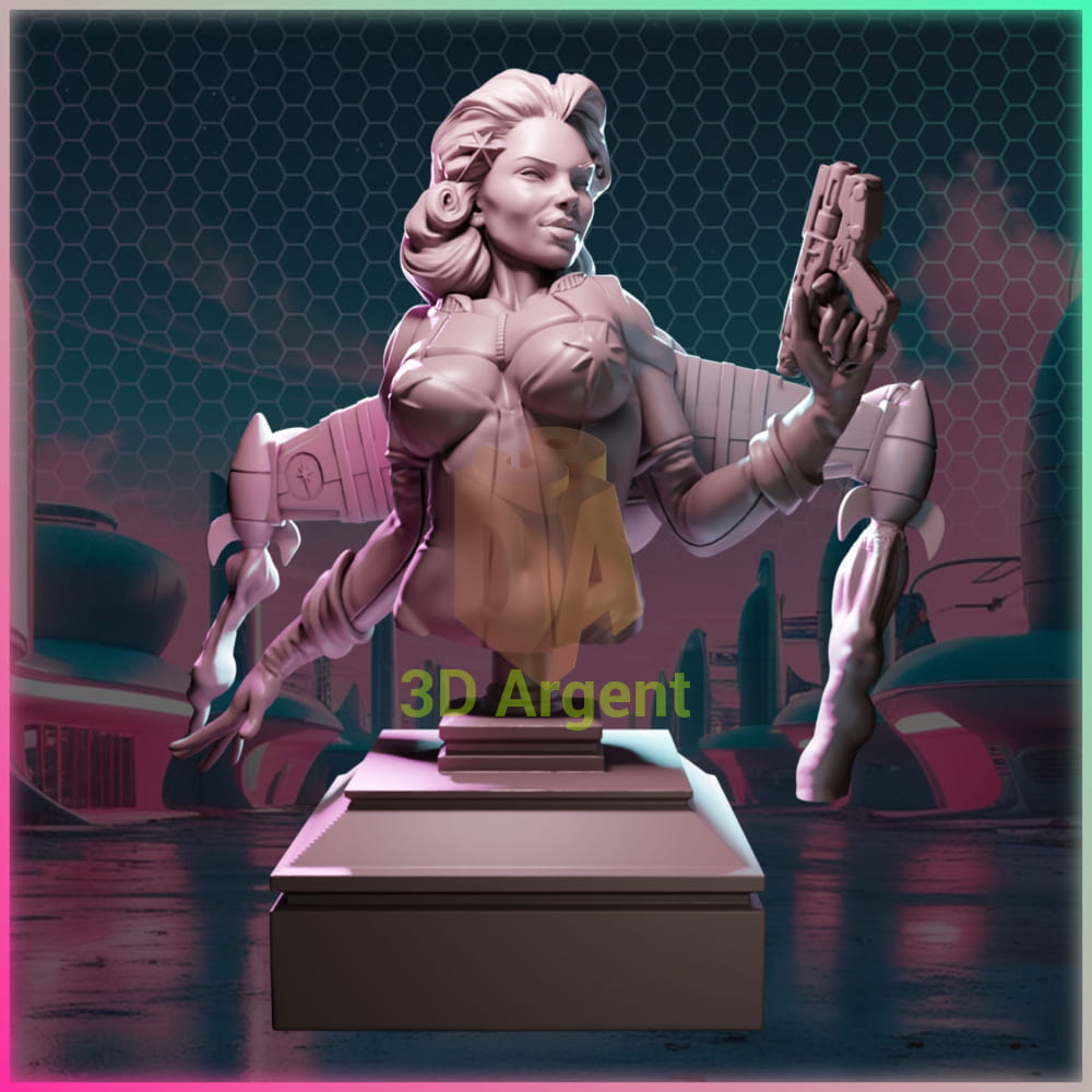 Aurora Vortex – Ladies of Nuke City – Gilmorestudio 3D Printed Resin Miniature Bust SFW