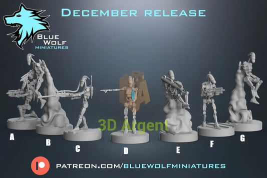 B1 Battle Droids 7 version Star Wars Legion 3D Printed Resin BlueWolf Miniatures A Toys & Games:Wargames &