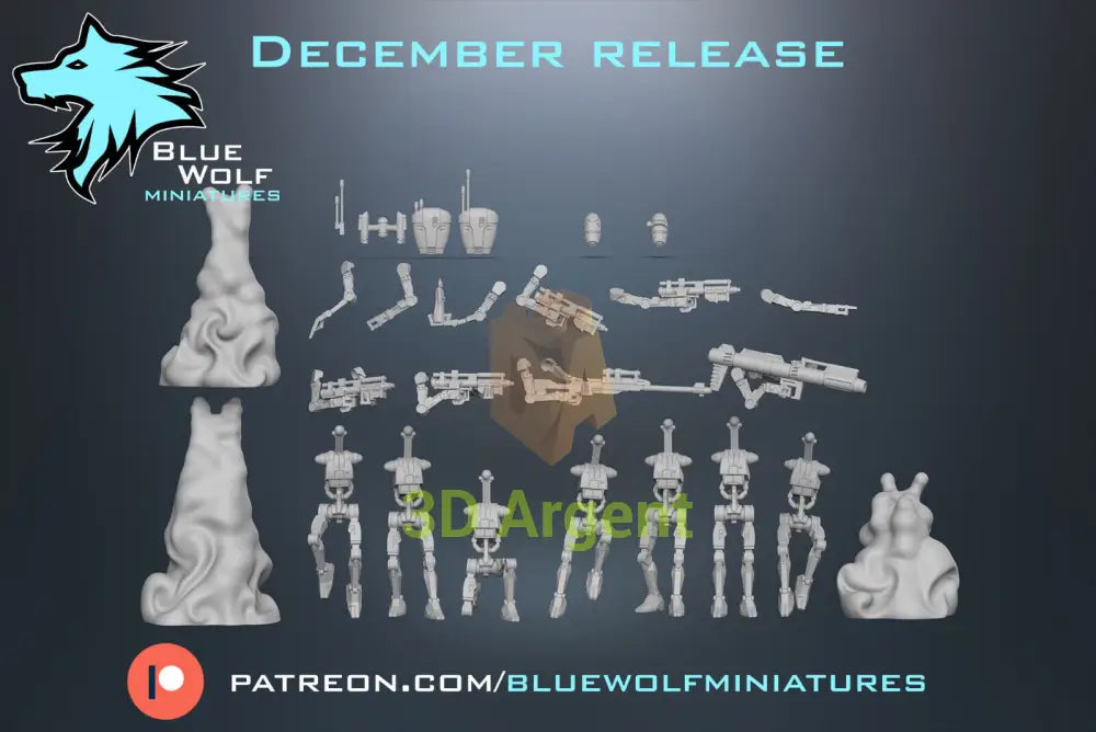 B1 Battle Droids 7 version Star Wars Legion 3D Printed Resin BlueWolf Miniatures Toys & Games:Wargames &