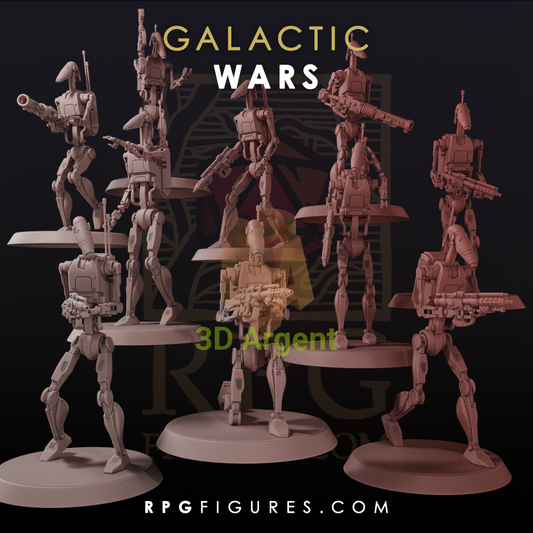 T1 Combat Automatons Squad 10x - Star Wars Legion Scale 3D Printed Resin Miniatures