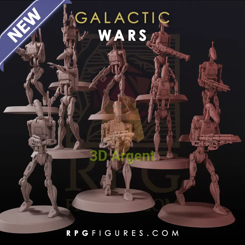 T1 Combat Automatons Squad 10x - Star Wars Legion Scale 3D Printed Resin Miniatures