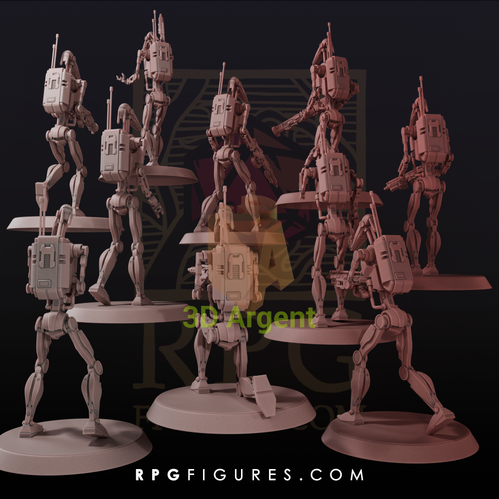 T1 Combat Automatons Squad 10x - alternate poses - Star Wars Legion Scale 3D Printed Resin Miniatures