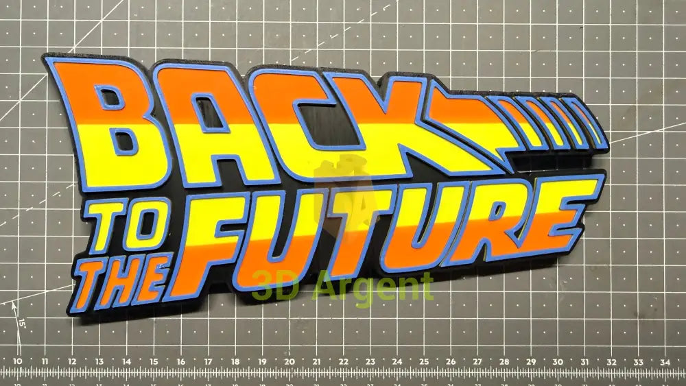 Back to the Future Logo Sign Stand 3D Printed Multi Colour Retro Movie Display Decor Video Games & Consoles:Video Game