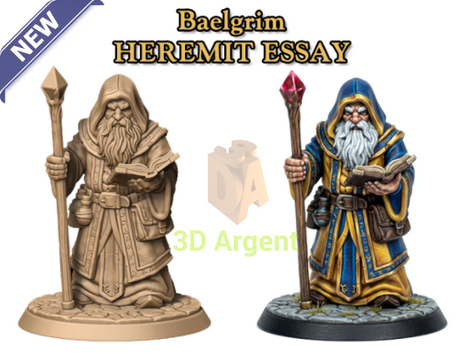 Baelgrim Heremit Essay – Dwarf Fantasy Resin Miniature - Resin Miniature